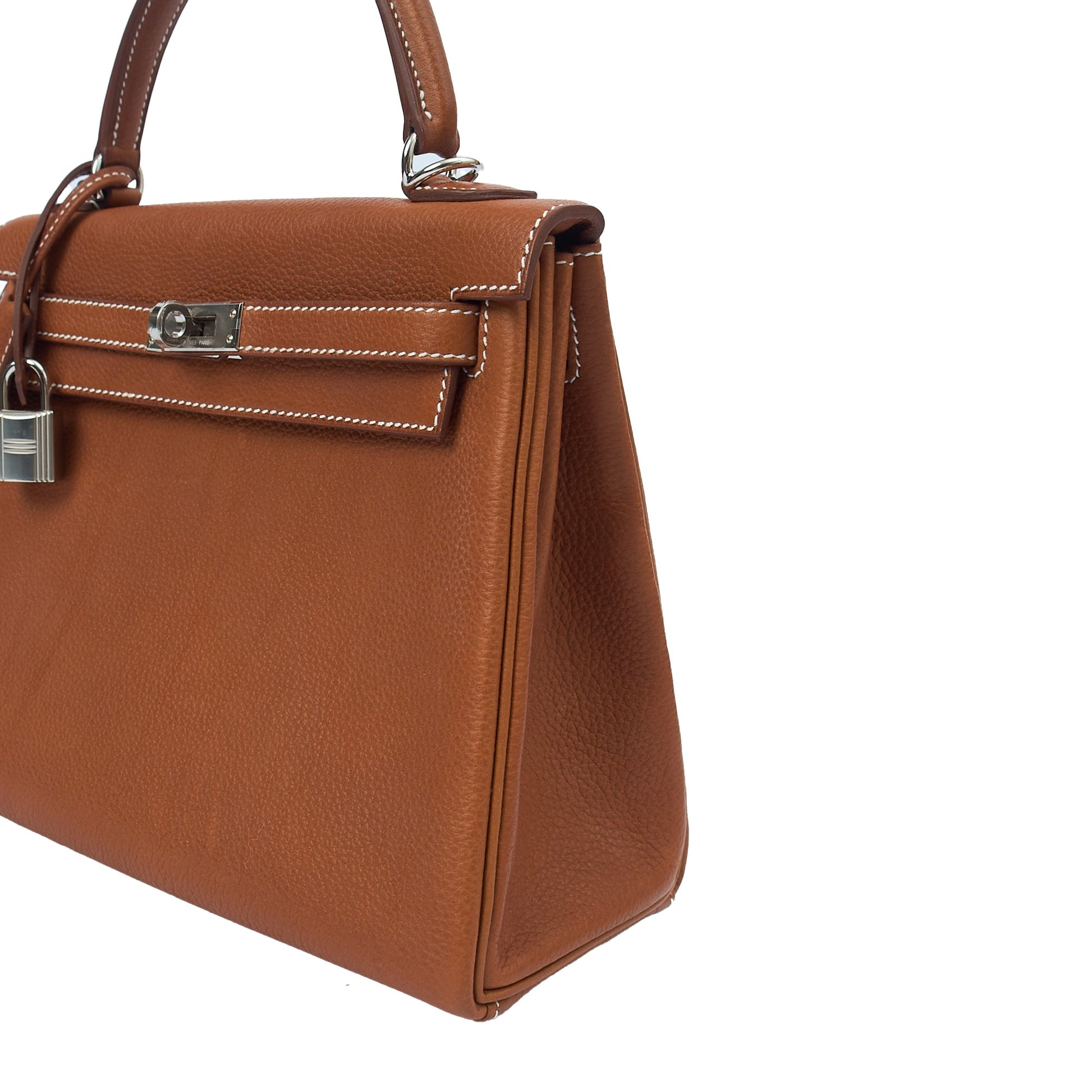 Hermes Top Handle Kelly 25 in Gold, Togo Leather — Alternate View 18