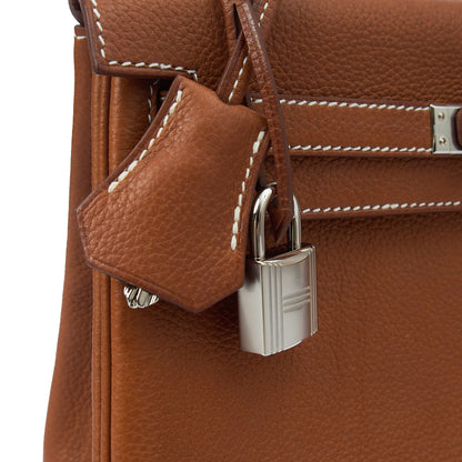 Hermes Top Handle Kelly 25 in Gold, Togo Leather — Alternate View 8