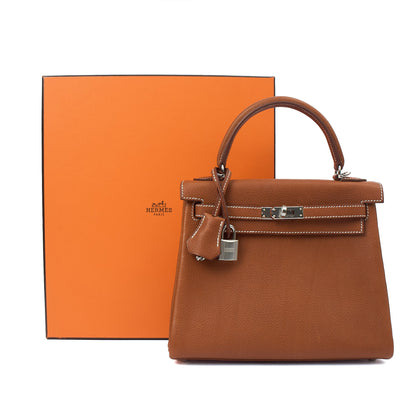 Hermes Top Handle Kelly 25 in Gold, Togo Leather — Alternate View 26