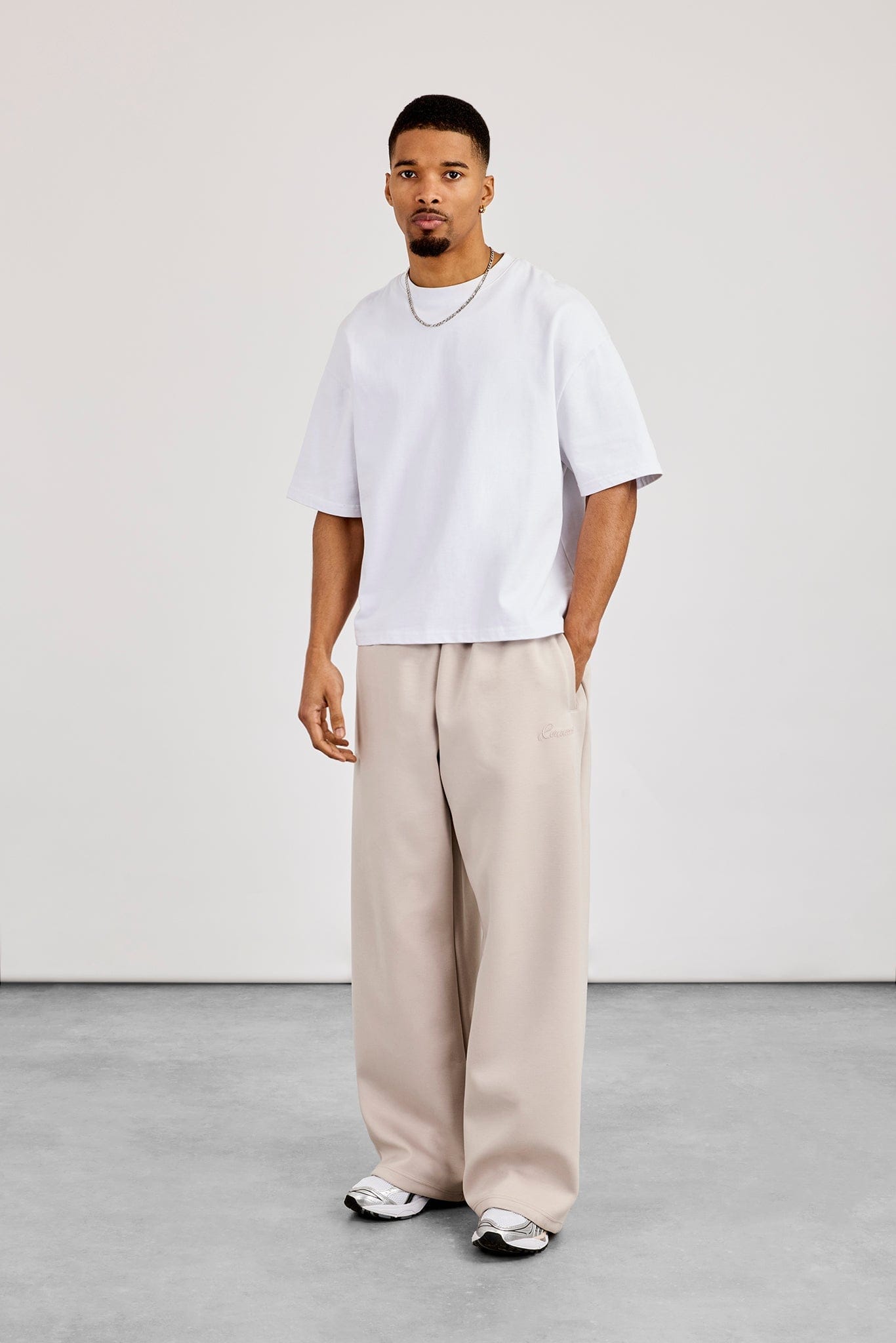 Cernucci Scuba Baggy Fit Trouser - Light Grey — S — Back View