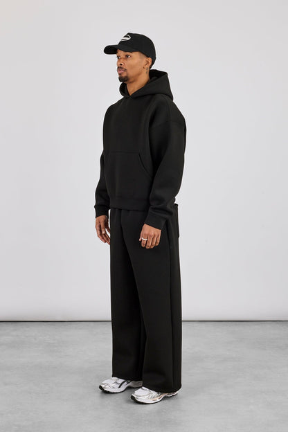 Cernucci Scuba Boxy Hoodie & Baggy Fit Trouser - Black — S — Size S — Side View