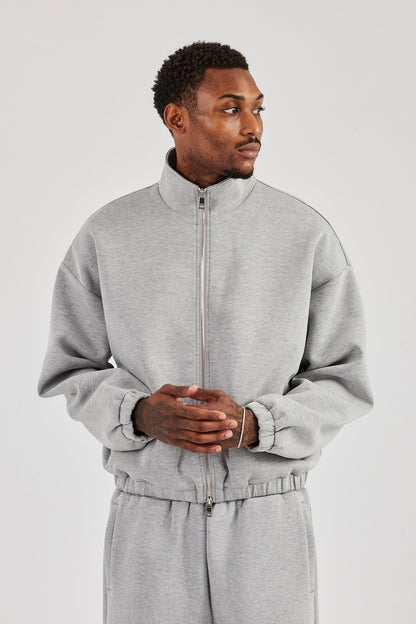 Cernucci Scuba Funnel Neck Jacket & Baggy Fit Trouser - Grey — S — Size S — Detail View