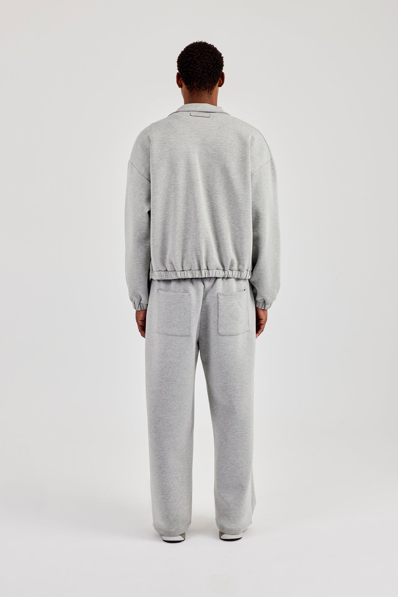 Cernucci Scuba Funnel Neck Jacket & Baggy Fit Trouser - Grey — S — Size S — Top View