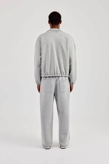 Cernucci Scuba Funnel Neck Jacket & Baggy Fit Trouser - Grey — S — Size S — Top View