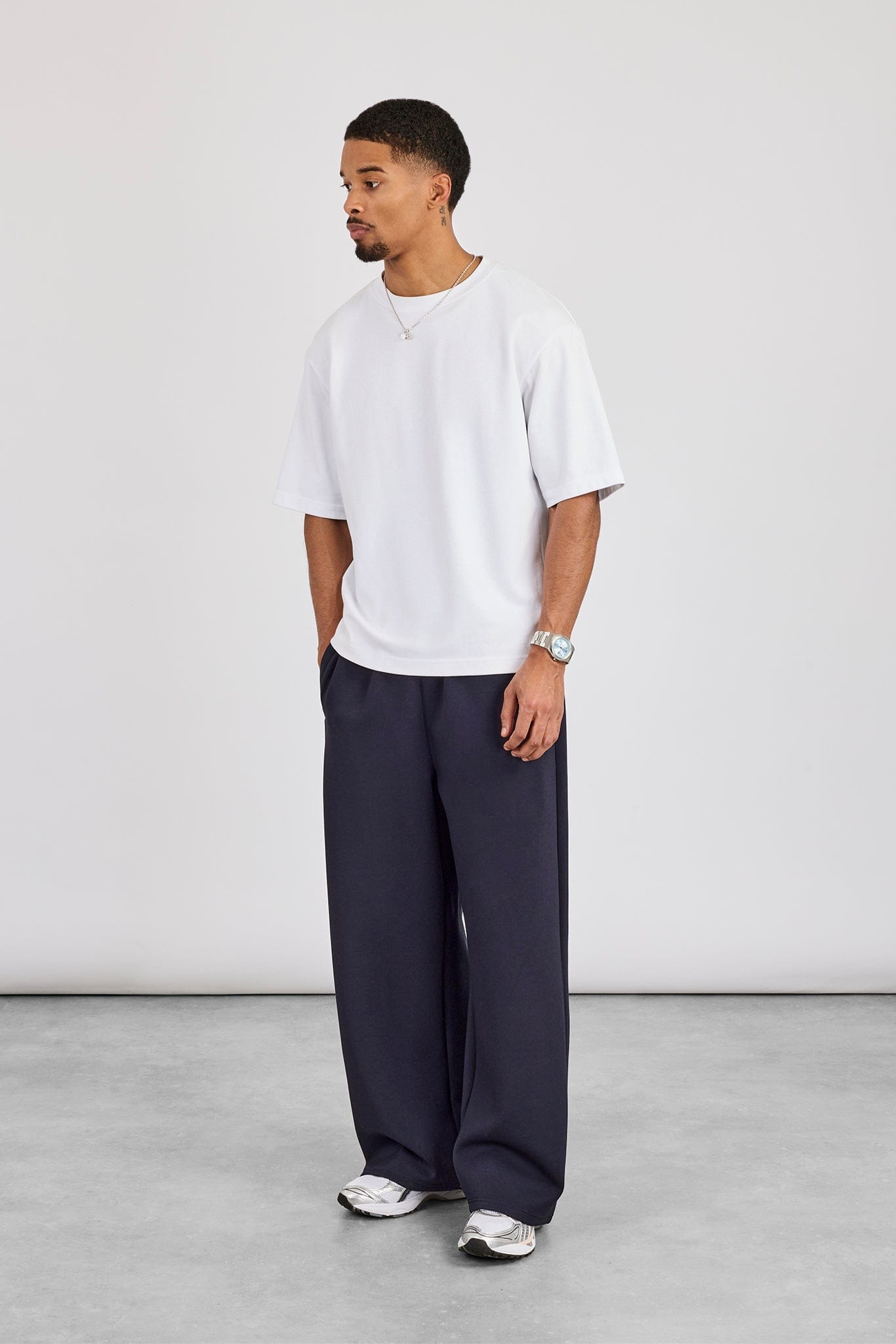 Cernucci Scuba Baggy Fit Trouser - Navy — S — Side View