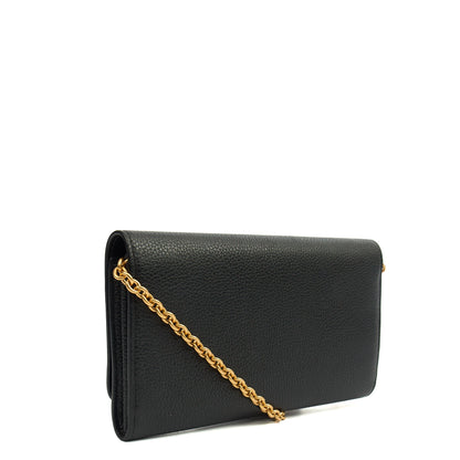 Mulberry Cross Body Wallet on Chain in Black, Calfskin Leather — Back View