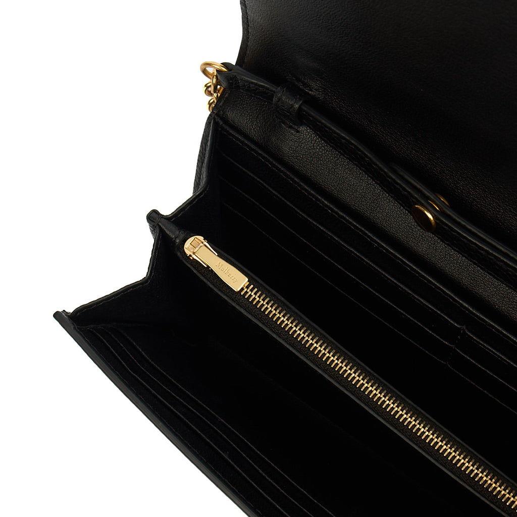 Mulberry Cross Body Wallet on Chain in Black, Calfskin Leather — Alternate View 7