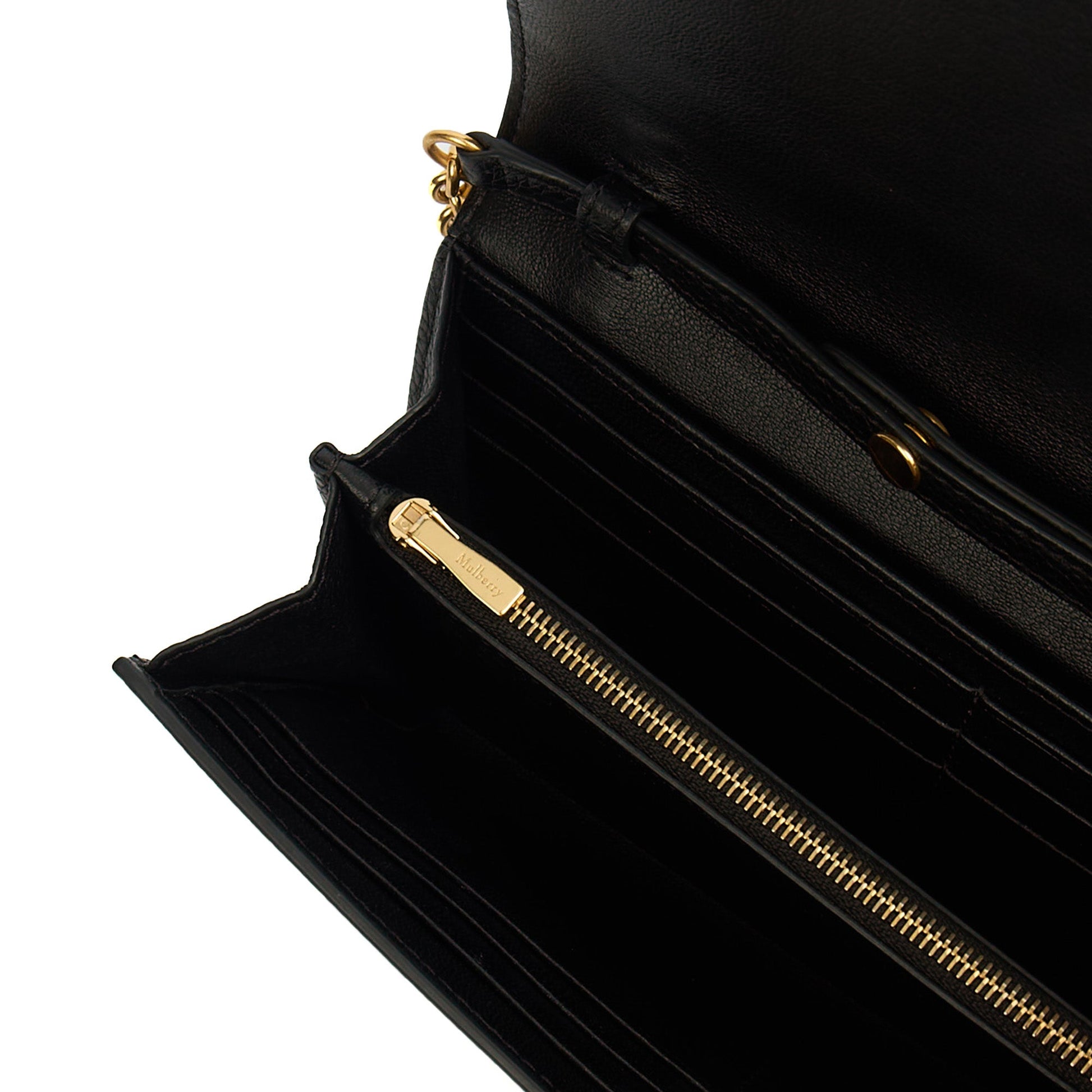 Mulberry Cross Body Wallet on Chain in Black, Calfskin Leather — Alternate View 7