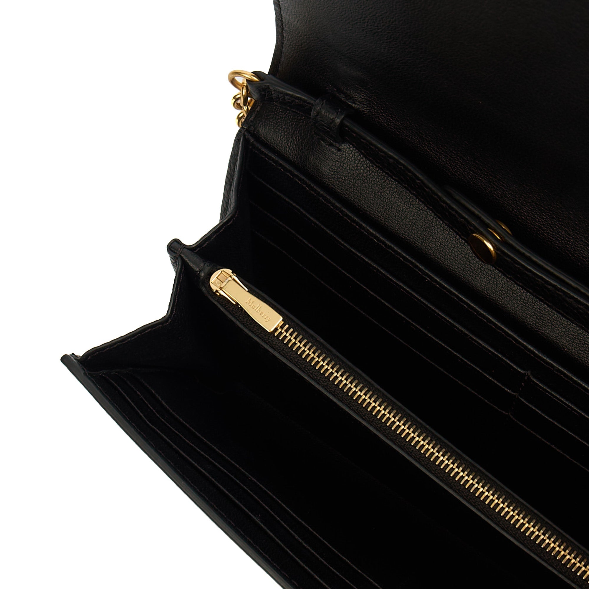 Mulberry Cross Body Wallet on Chain in Black, Calfskin Leather — Alternate View 7