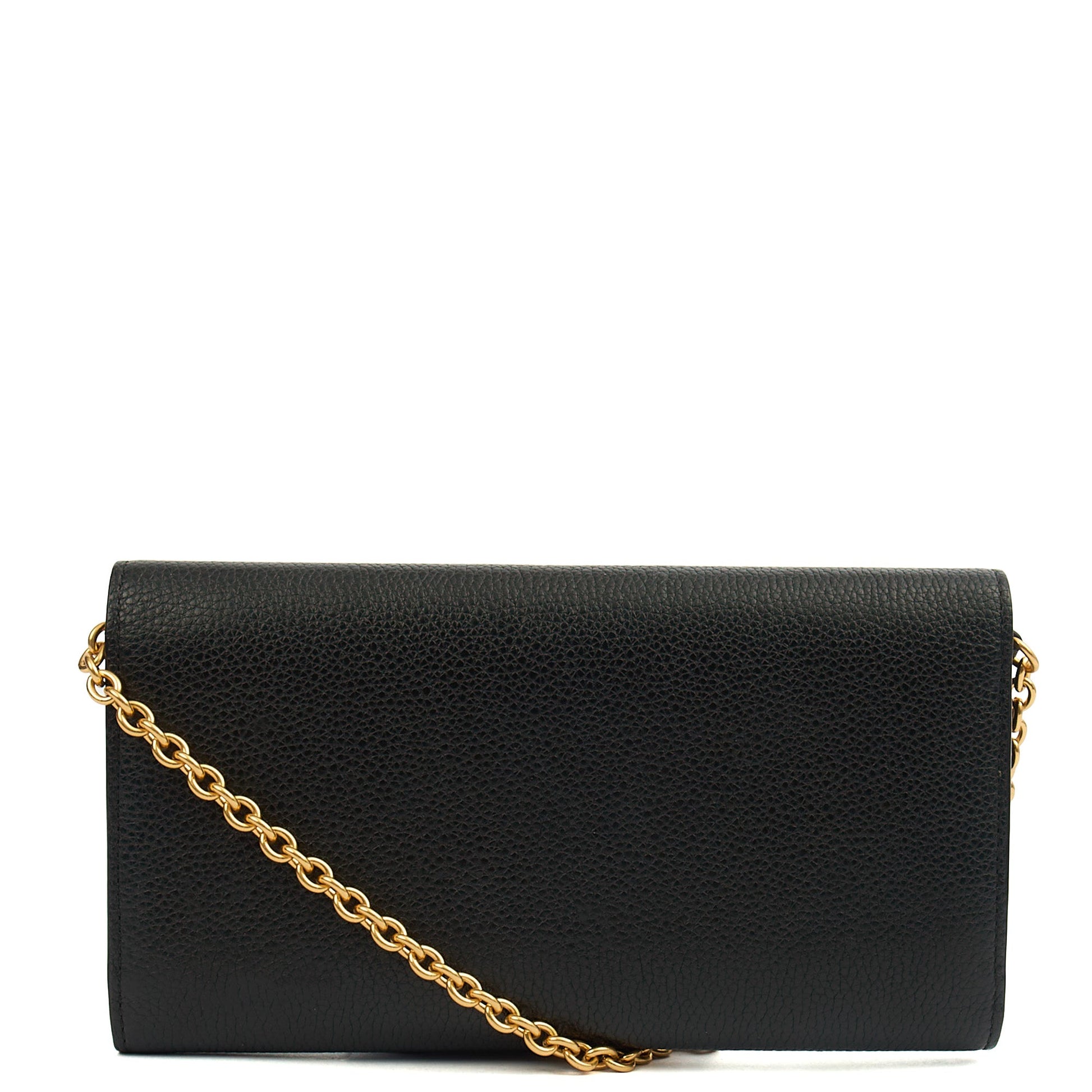 Mulberry Cross Body Wallet on Chain in Black, Calfskin Leather — Top View
