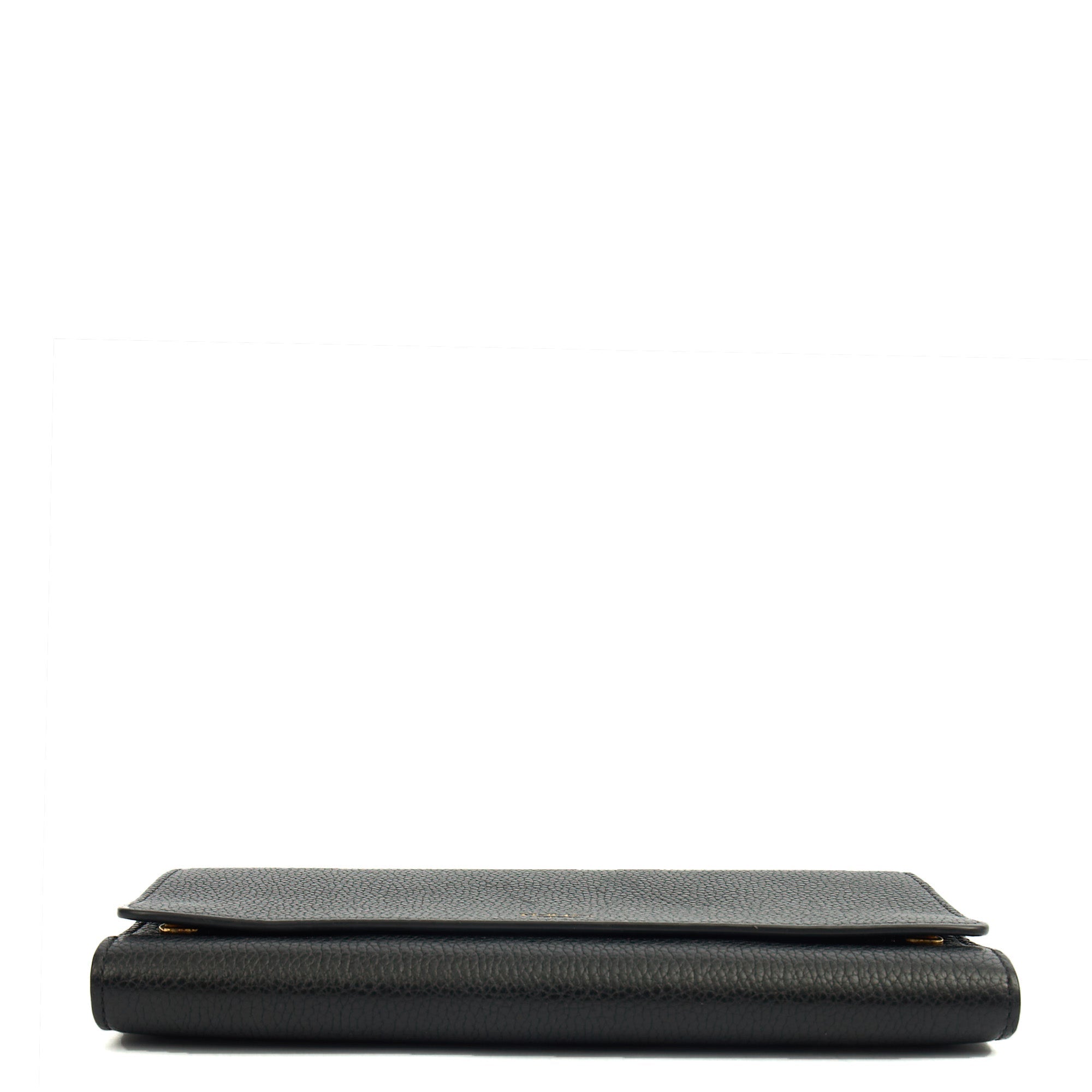 Mulberry Cross Body Wallet on Chain in Black, Calfskin Leather — Detail View