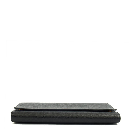 Mulberry Cross Body Wallet on Chain in Black, Calfskin Leather — Detail View