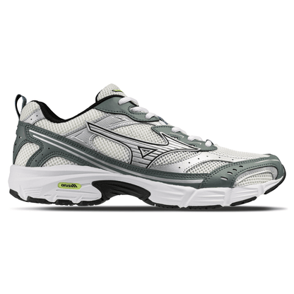 Mizuno MXR Sport 'Snow White Silver Balsam Green' — UK 4 | EU 36.5 | US 5 — Side View