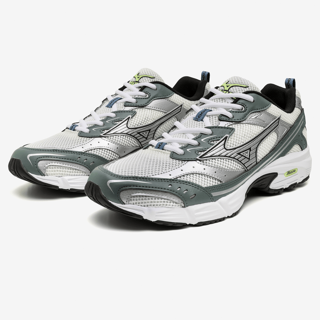 Mizuno MXR Sport 'Snow White Silver Balsam Green' — UK 4 | EU 36.5 | US 5 — Back View