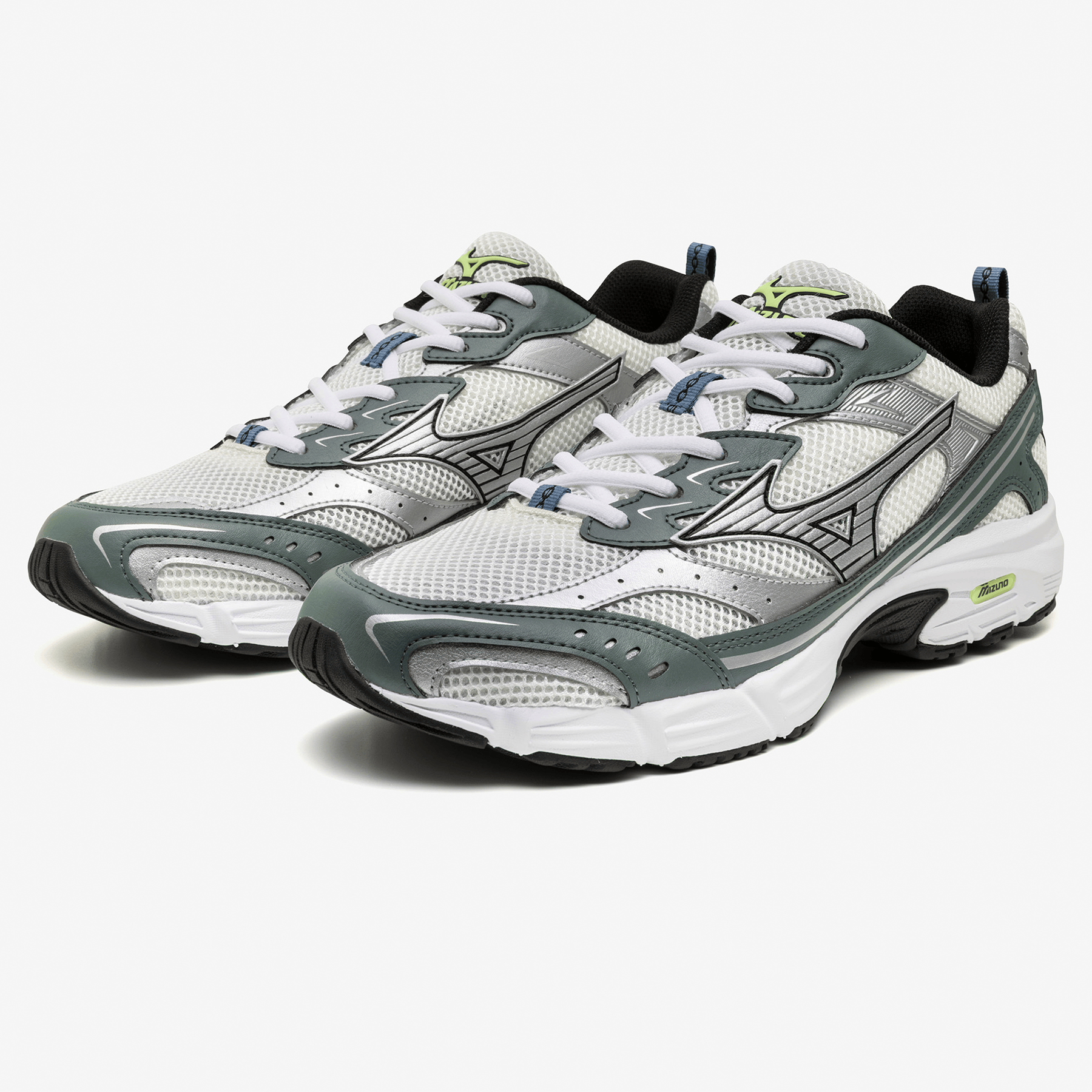 Mizuno MXR Sport 'Snow White Silver Balsam Green' — UK 4 | EU 36.5 | US 5 — Back View
