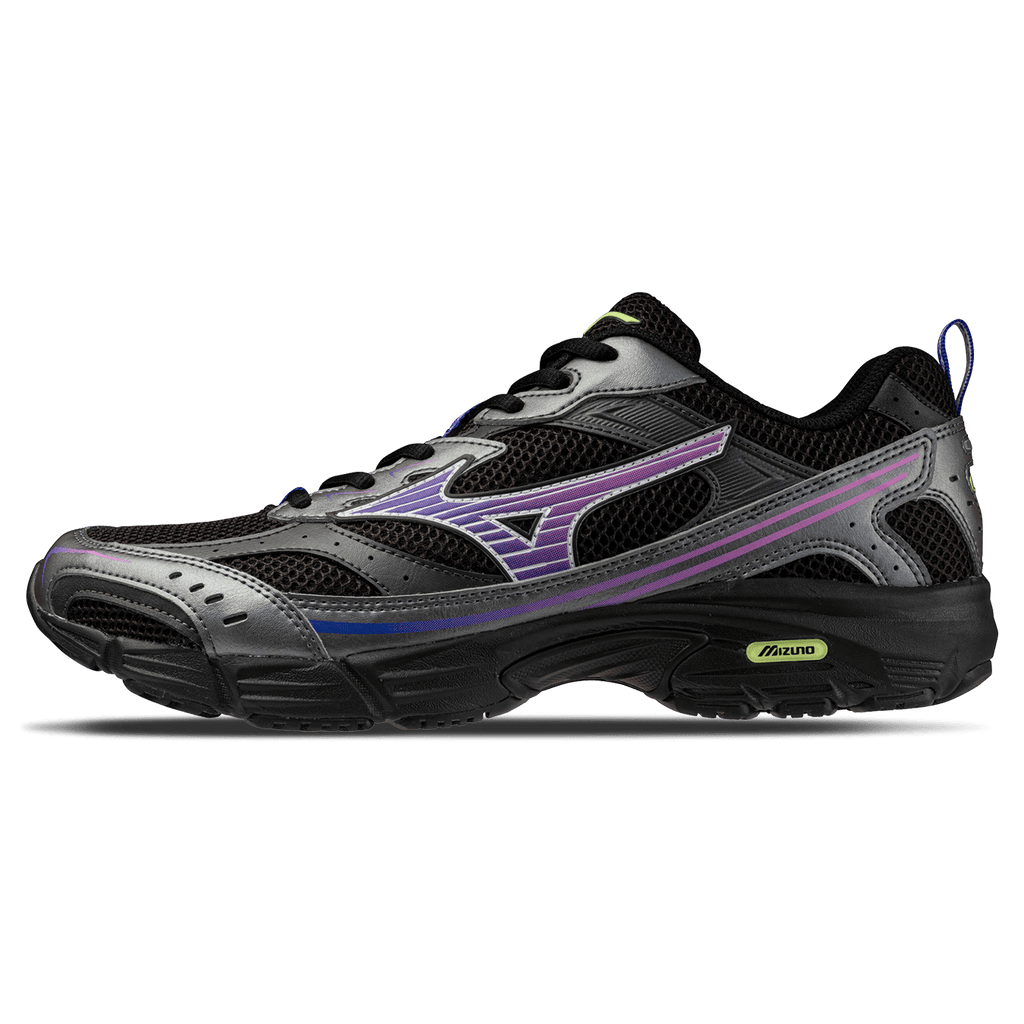 Mizuno MXR Sport 'Black Spring Crocus Metallic Gray' — UK 4 | EU 36.5 | US 5 — Front View