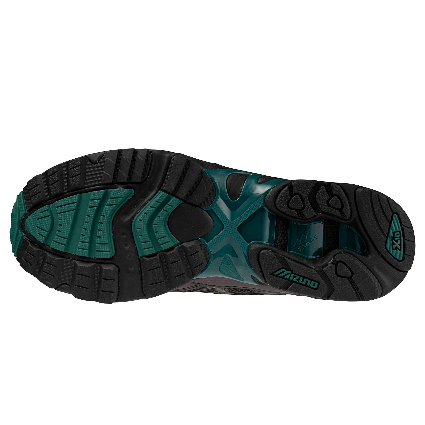 Mizuno Wave Mustang LS Sport 'Black Oyster Green Glow Aventurine' — UK 4 | EU 36.5 | US 5 — Back View
