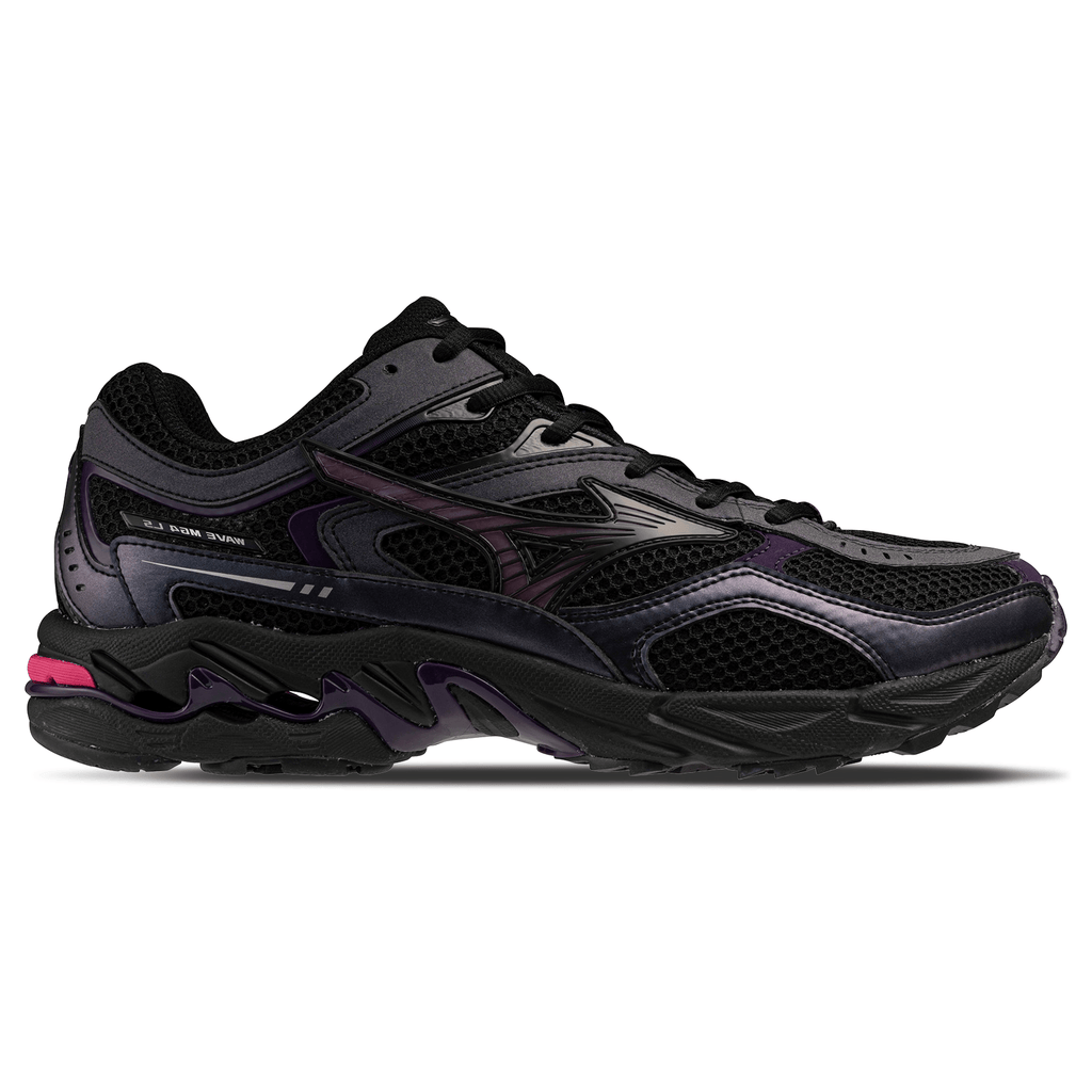 Mizuno Wave Mustang LS Sport 'Black Fuchsia Purple Blackberry Cordial' — UK 4 | EU 36.5 | US 5 — Side View