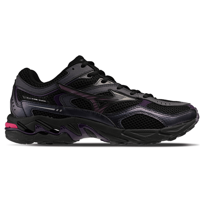 Mizuno Wave Mustang LS Sport 'Black Fuchsia Purple Blackberry Cordial' — UK 4 | EU 36.5 | US 5 — Side View