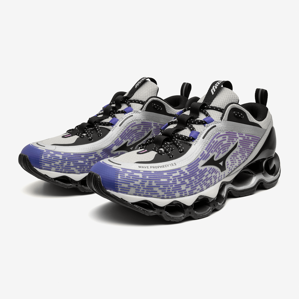 Mizuno Wave Prophecy 13.2 'Spring Crocus Black Harbor Mist' — UK 4 | EU 36.5 | US 5 — Back View