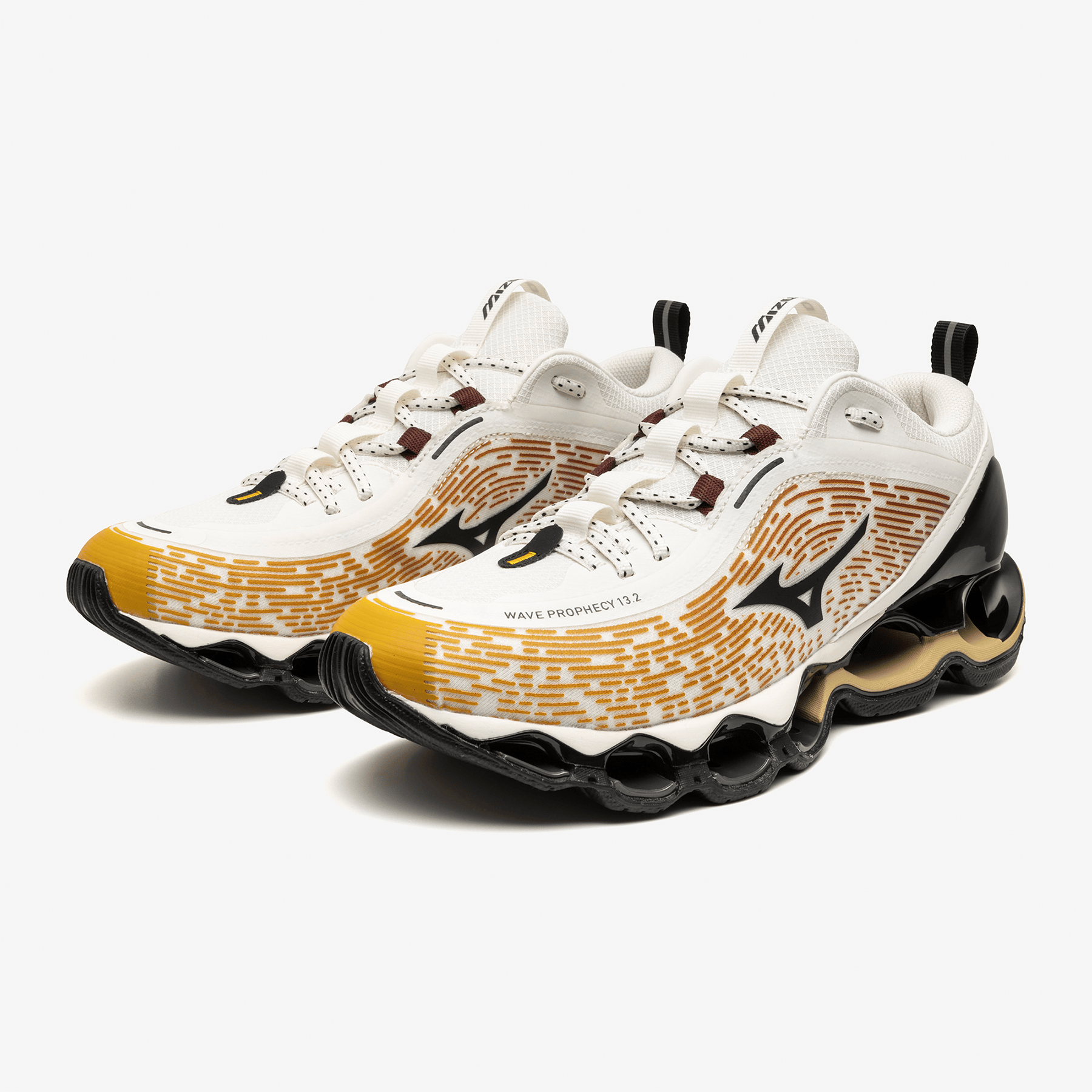Mizuno Wave Prophecy 13.2 'Harvest Gold Black Snow White' — UK 4 | EU 36.5 | US 5 — Back View