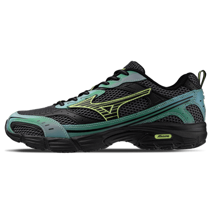 Mizuno MXR Lenticular 'Iron Gate Grossular Green Black' — UK 4 | EU 36.5 | US 5 — Front View
