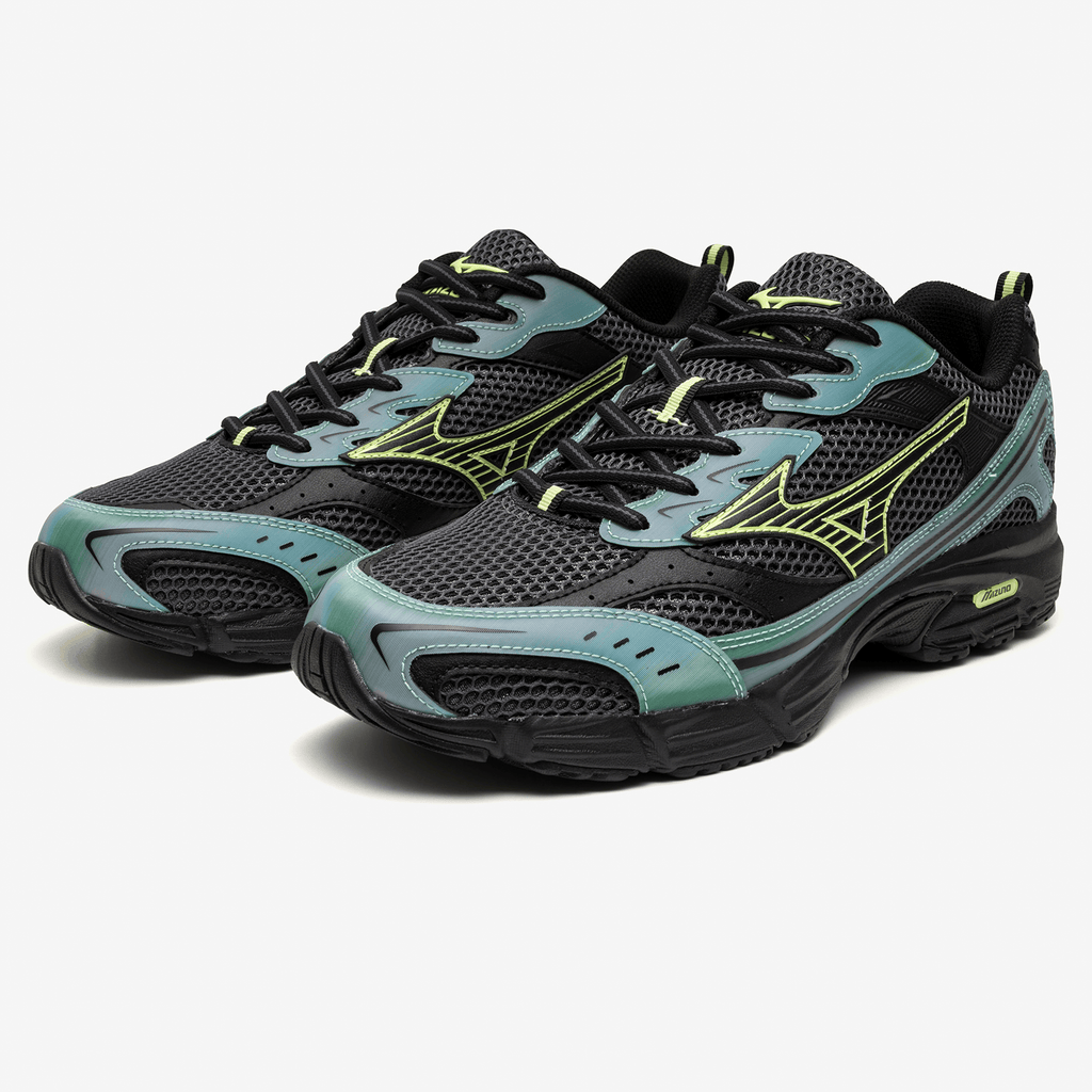 Mizuno MXR Lenticular 'Iron Gate Grossular Green Black' — UK 4 | EU 36.5 | US 5 — Back View