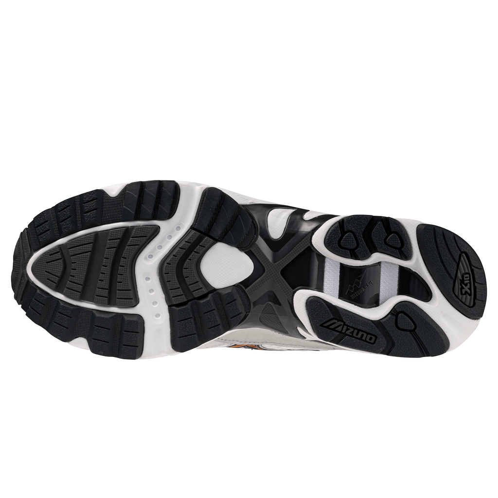 Mizuno Wave Mustang LS OG 'White Artisan's Gold Galaxy Silver' — UK 4 | EU 36.5 | US 5 — Back View