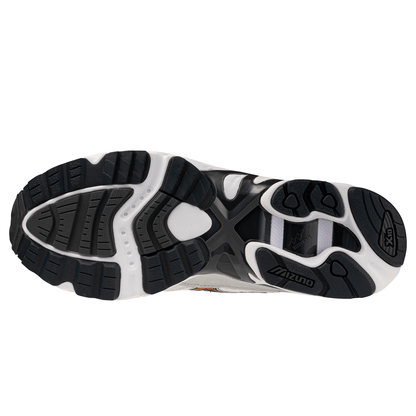 Mizuno Wave Mustang LS OG 'White Artisan's Gold Galaxy Silver' — UK 4 | EU 36.5 | US 5 — Back View