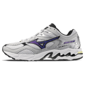 Mizuno Wave Mustang LS OG 'Cloudscape Royal Lilac Galaxy Silver' — UK 4 | EU 36.5 | US 5 — Front View