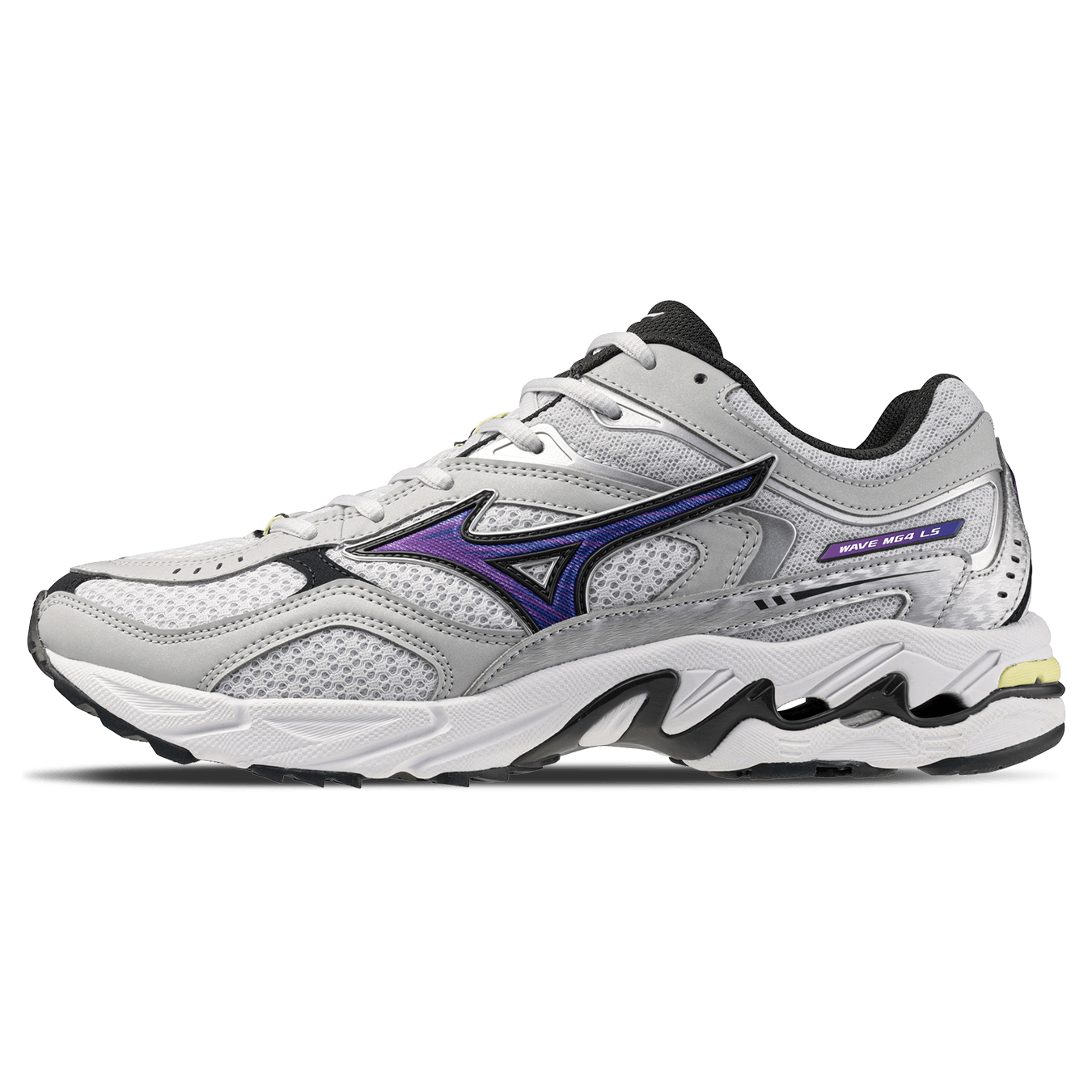 Mizuno Wave Mustang LS OG 'Cloudscape Royal Lilac Galaxy Silver' — UK 4 | EU 36.5 | US 5 — Front View