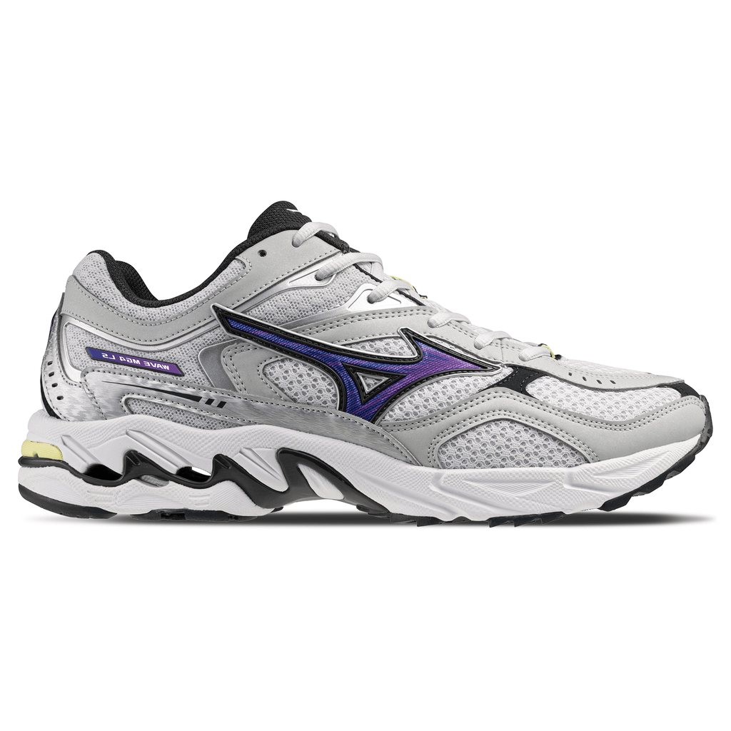 Mizuno Wave Mustang LS OG 'Cloudscape Royal Lilac Galaxy Silver' — UK 4 | EU 36.5 | US 5 — Side View