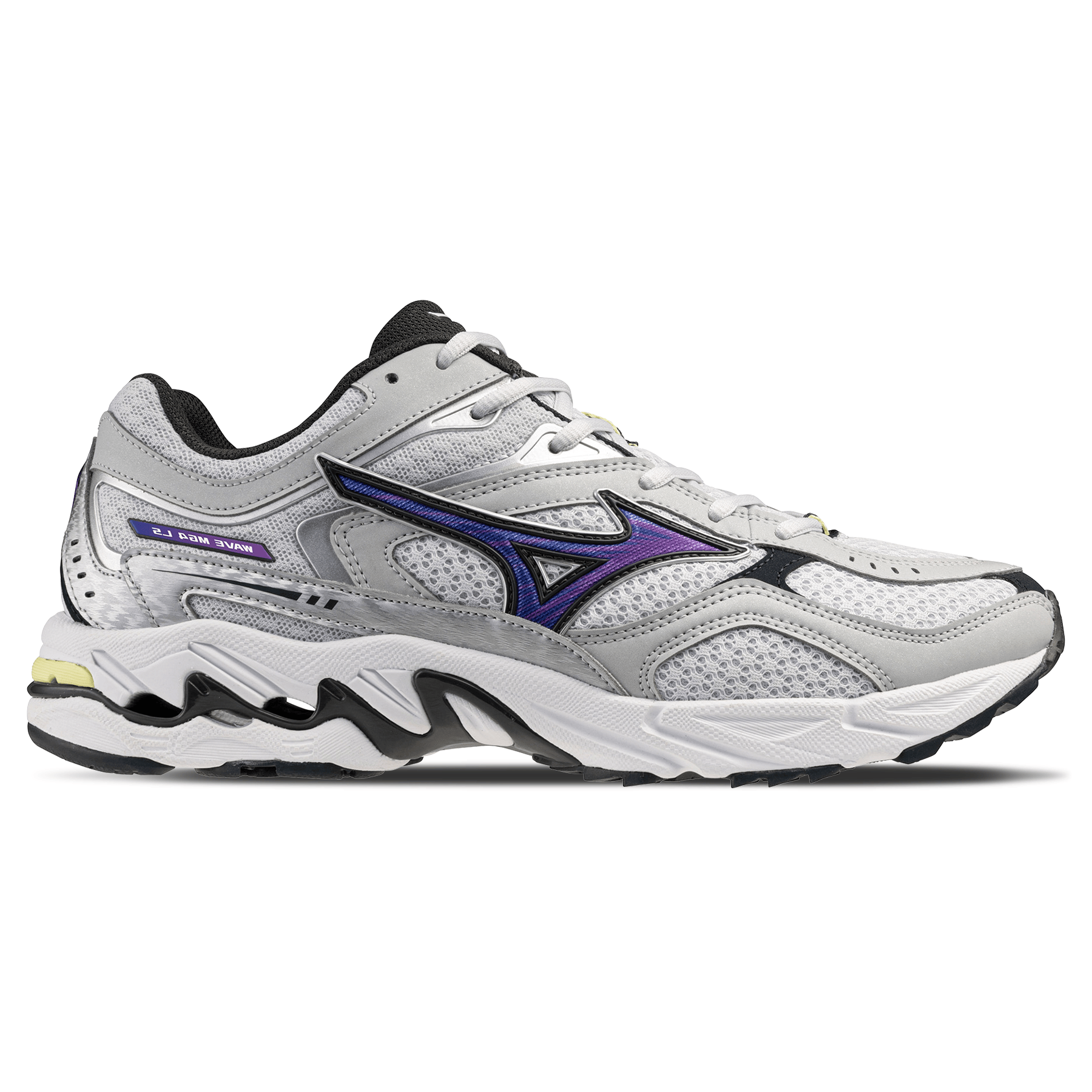 Mizuno Wave Mustang LS OG 'Cloudscape Royal Lilac Galaxy Silver' — UK 4 | EU 36.5 | US 5 — Side View