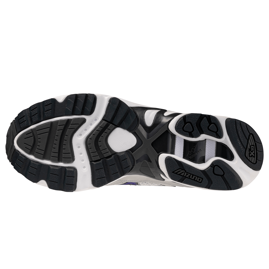 Mizuno Wave Mustang LS OG 'Cloudscape Royal Lilac Galaxy Silver' — UK 4 | EU 36.5 | US 5 — Back View