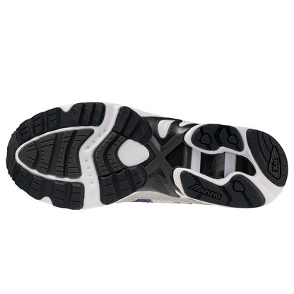 Mizuno Wave Mustang LS OG 'Cloudscape Royal Lilac Galaxy Silver' — UK 4 | EU 36.5 | US 5 — Back View