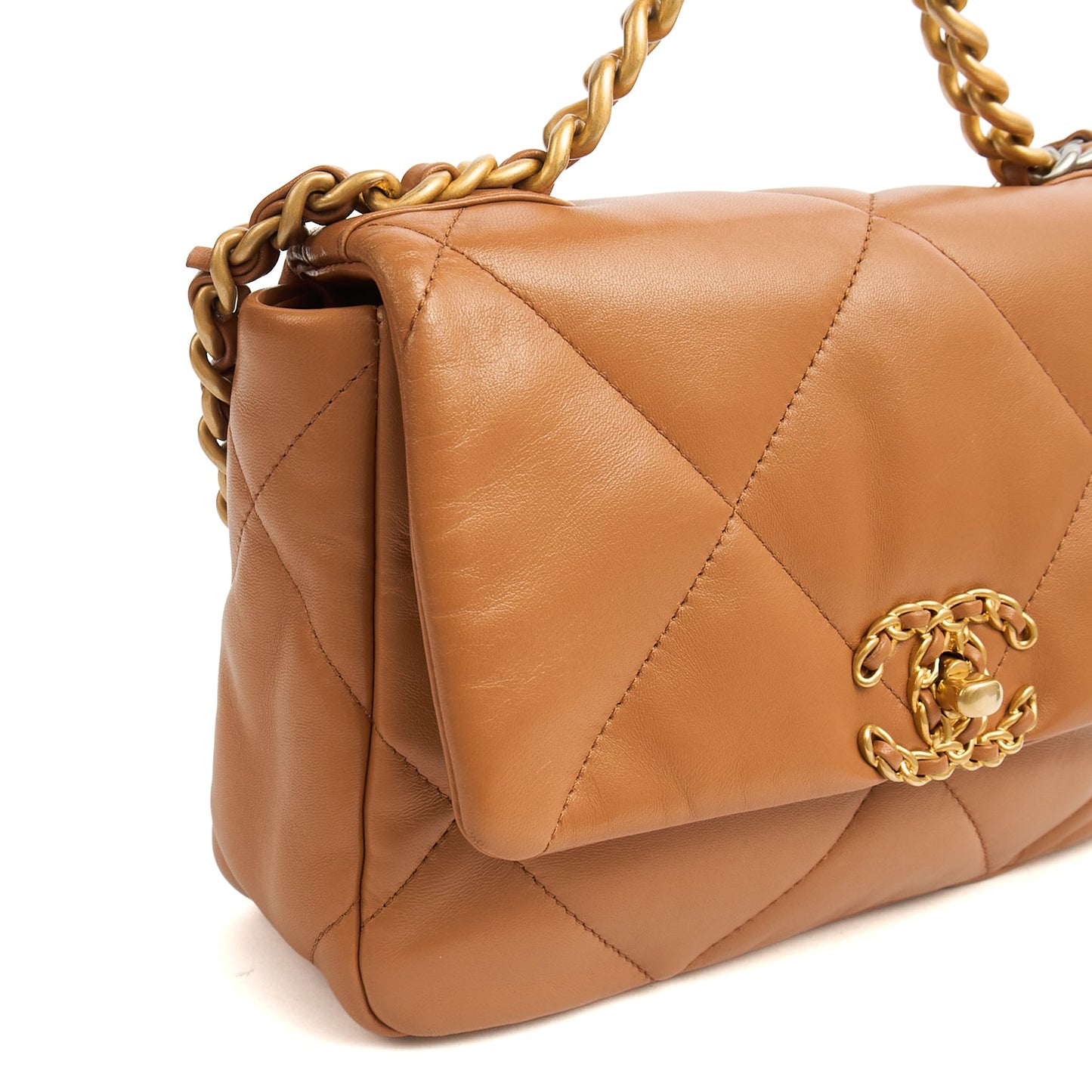 Chanel Shoulder Bag Chanel 19 in Brown, Calfskin Leather — Alternate View 7