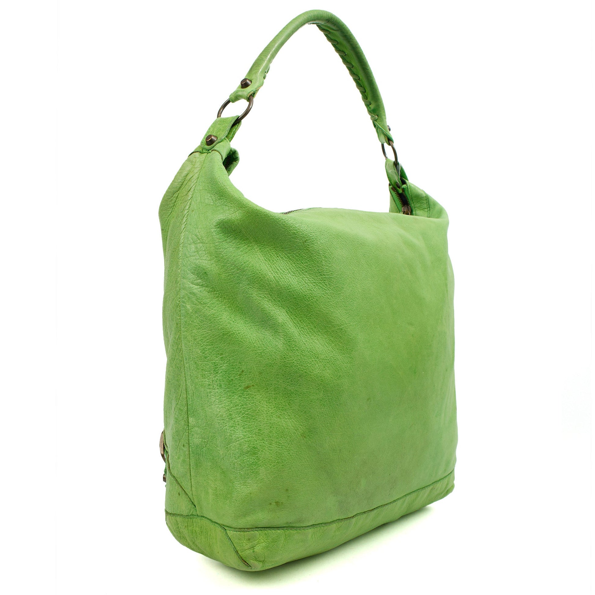 Balenciaga Shoulder Bag Motocross Giant 21 in Green, Leather — Top View