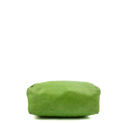 Balenciaga Shoulder Bag Motocross Giant 21 in Green, Leather — Lifestyle View