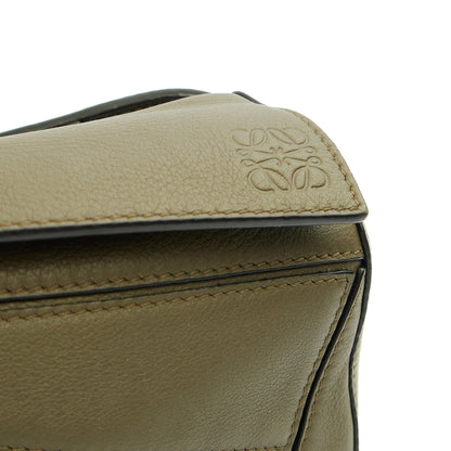 Loewe Cross Body Puzzle Edge Belt Bag in Green, Leather — Detail View