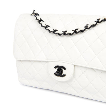 Chanel Classic Single Flap - Large in White, Leather — Alternate View 28
