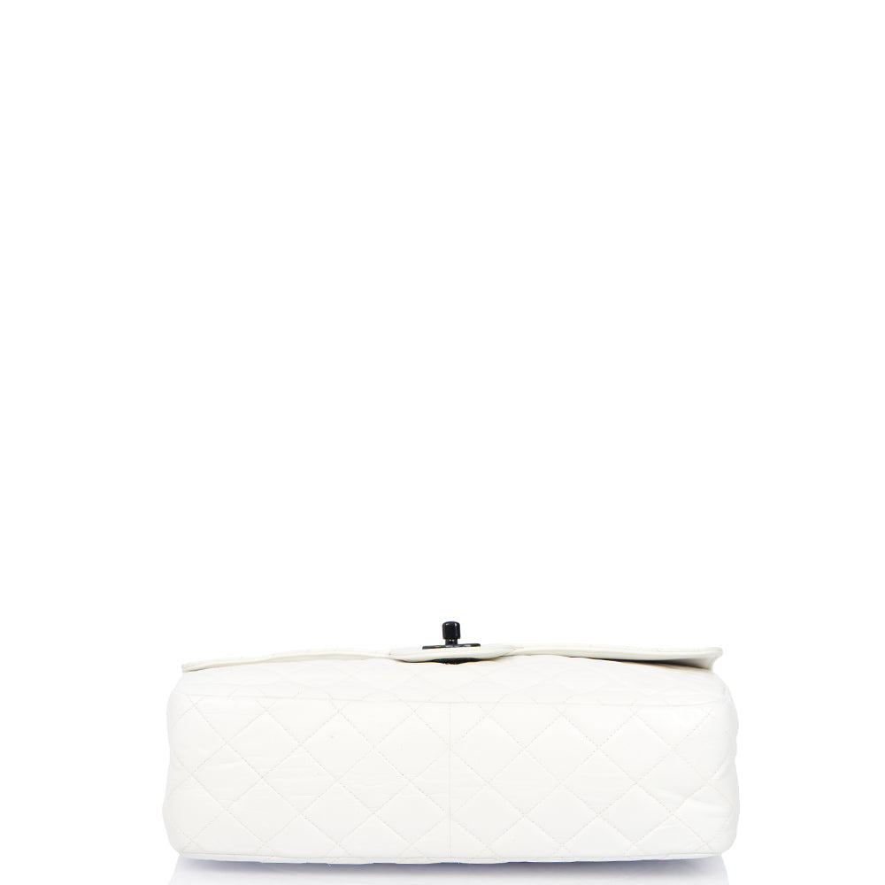 Chanel Classic Single Flap - Large in White, Leather — Alternate View 26