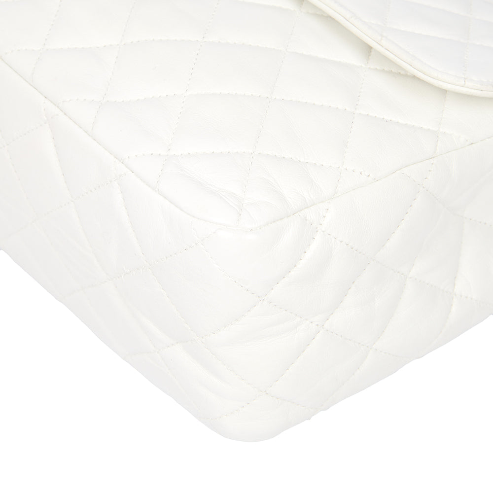Chanel Classic Single Flap - Large in White, Leather — Alternate View 59