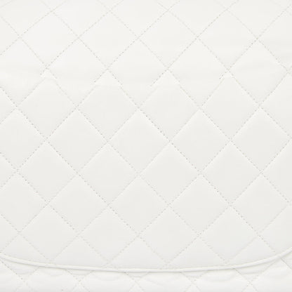 Chanel Classic Single Flap - Large in White, Leather — Alternate View 56