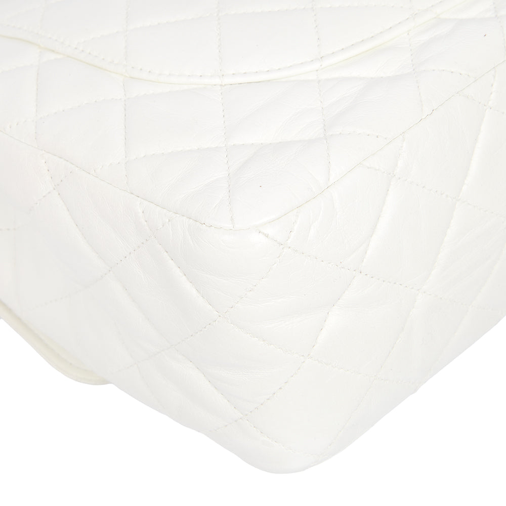 Chanel Classic Single Flap - Large in White, Leather — Alternate View 60