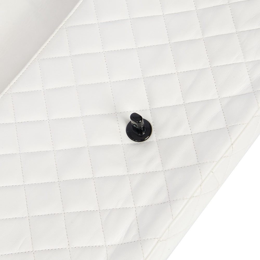 Chanel Classic Single Flap - Large in White, Leather — Alternate View 34