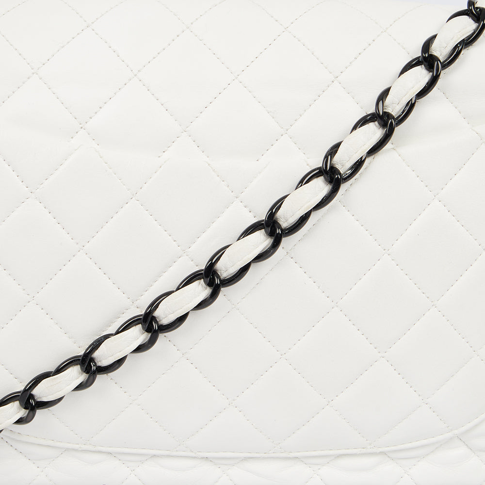 Chanel Classic Single Flap - Large in White, Leather — Alternate View 36