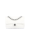 Chanel Classic Single Flap - Large in White, Leather — Front View