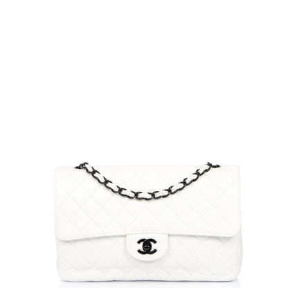Chanel Classic Single Flap - Large in White, Leather — Alternate View 43