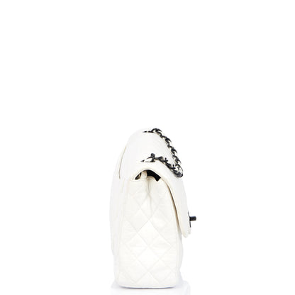 Chanel Classic Single Flap - Large in White, Leather — Alternate View 45