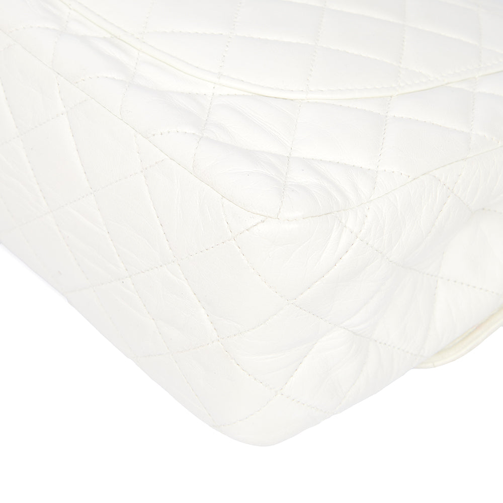 Chanel Classic Single Flap - Large in White, Leather — Alternate View 58